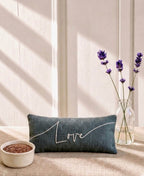 Love Embroidered Linen and Lavender Eye Pillow