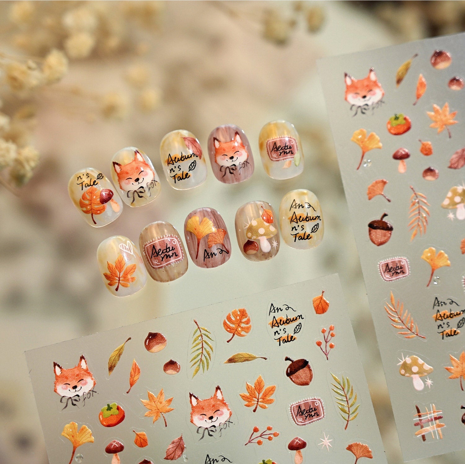 Hello Claws | Autumn Fox Nail Deco Sticker