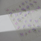 Hello Claws | Purple Flower And Butterfly Nail Deco Sticker