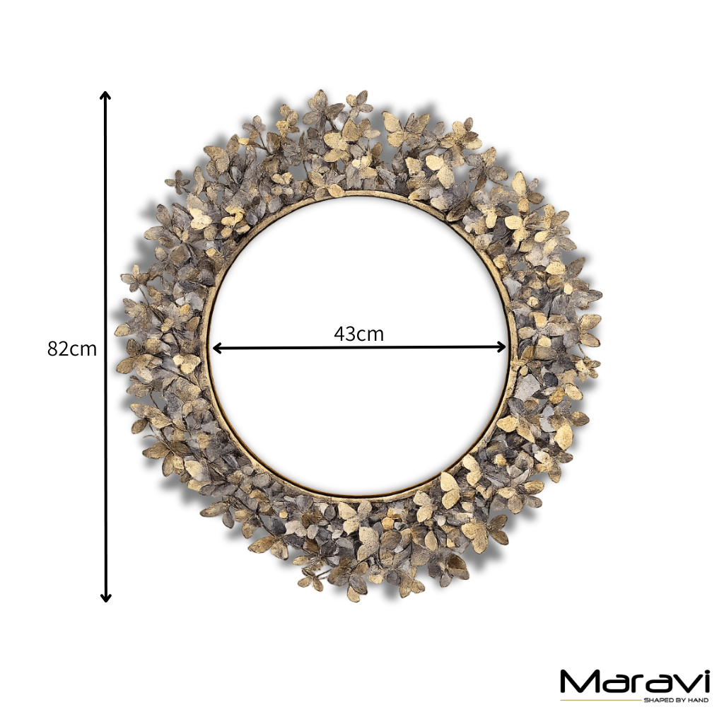 Eklora Gold Surround Butterfly Wall Mirror 82cm