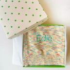 Personalised Knitted Baby Blanket, Space Dye - Merry