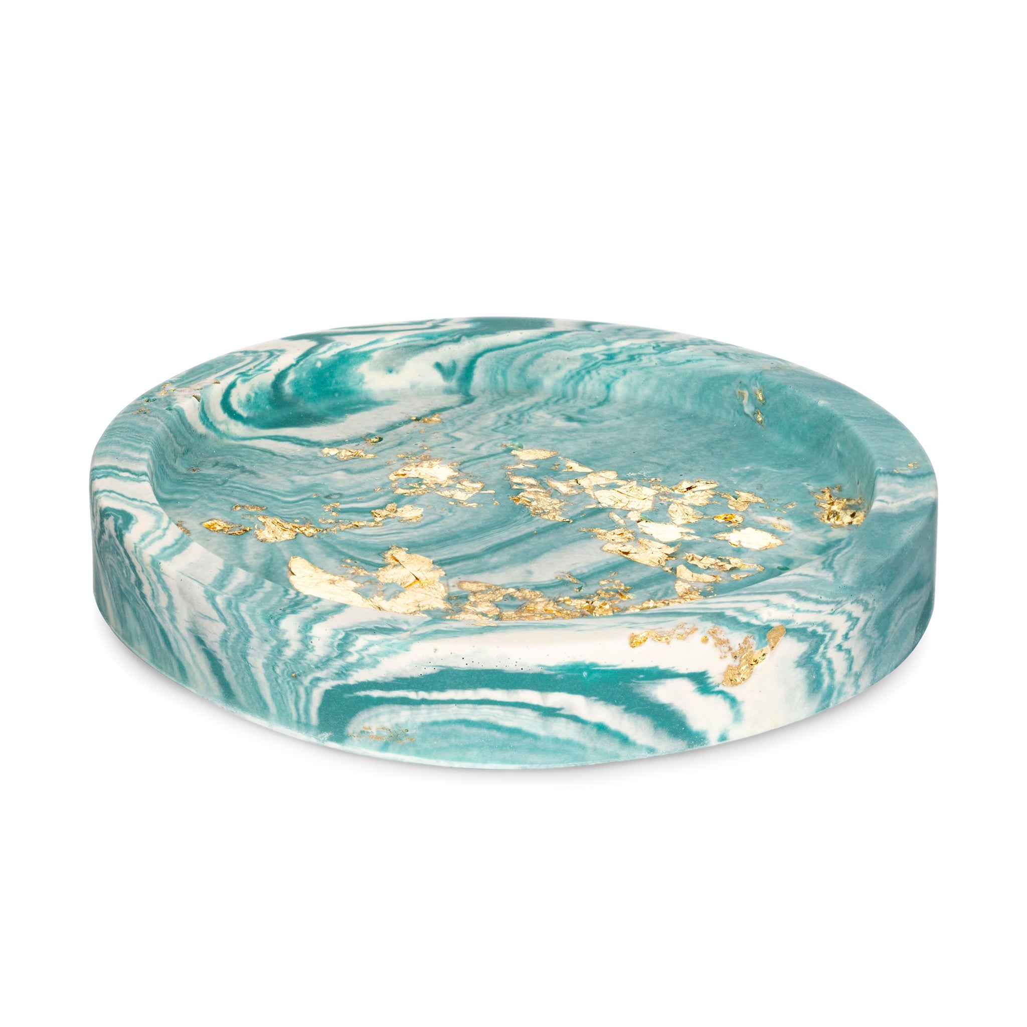 Trinket Dish - Teal Marble