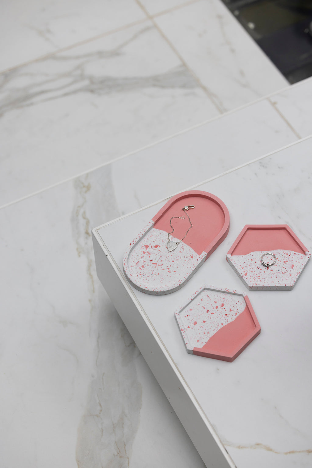 4 Piece Trinket Set - Pink Split