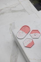 4 Piece Trinket Set - Pink Split