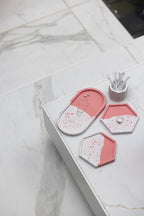 4 Piece Trinket Set - Pink Split