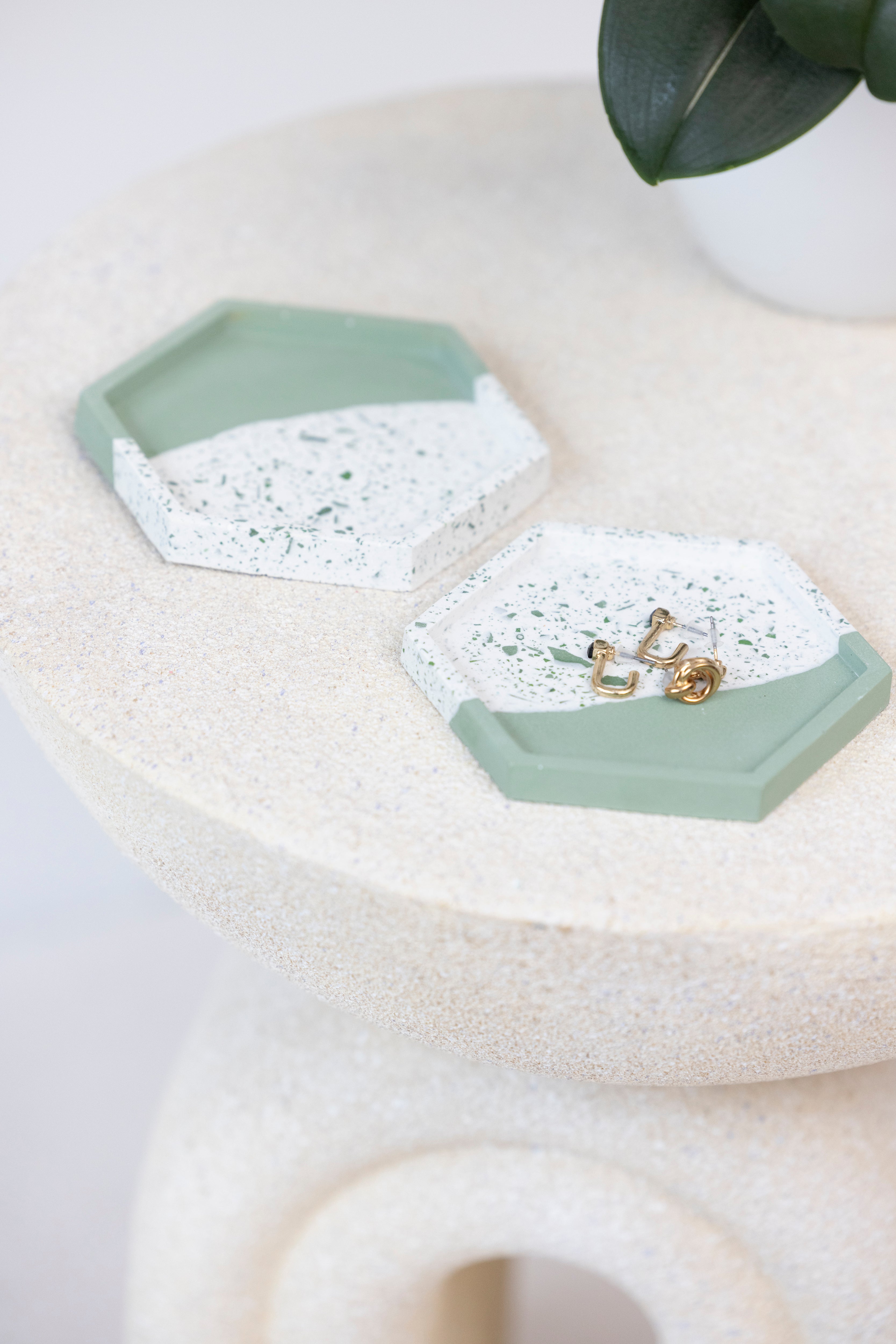 Hexagon Coasters - Sage Split