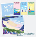 Cornwall Coastal Poster – Mother Ivey's Bay Vintage Travel Art by BeckyBettesworth (mother-iveys-bay)