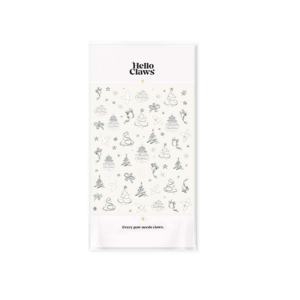 Hello Claws | Silver Christmas Tree Nail Deco Sticker