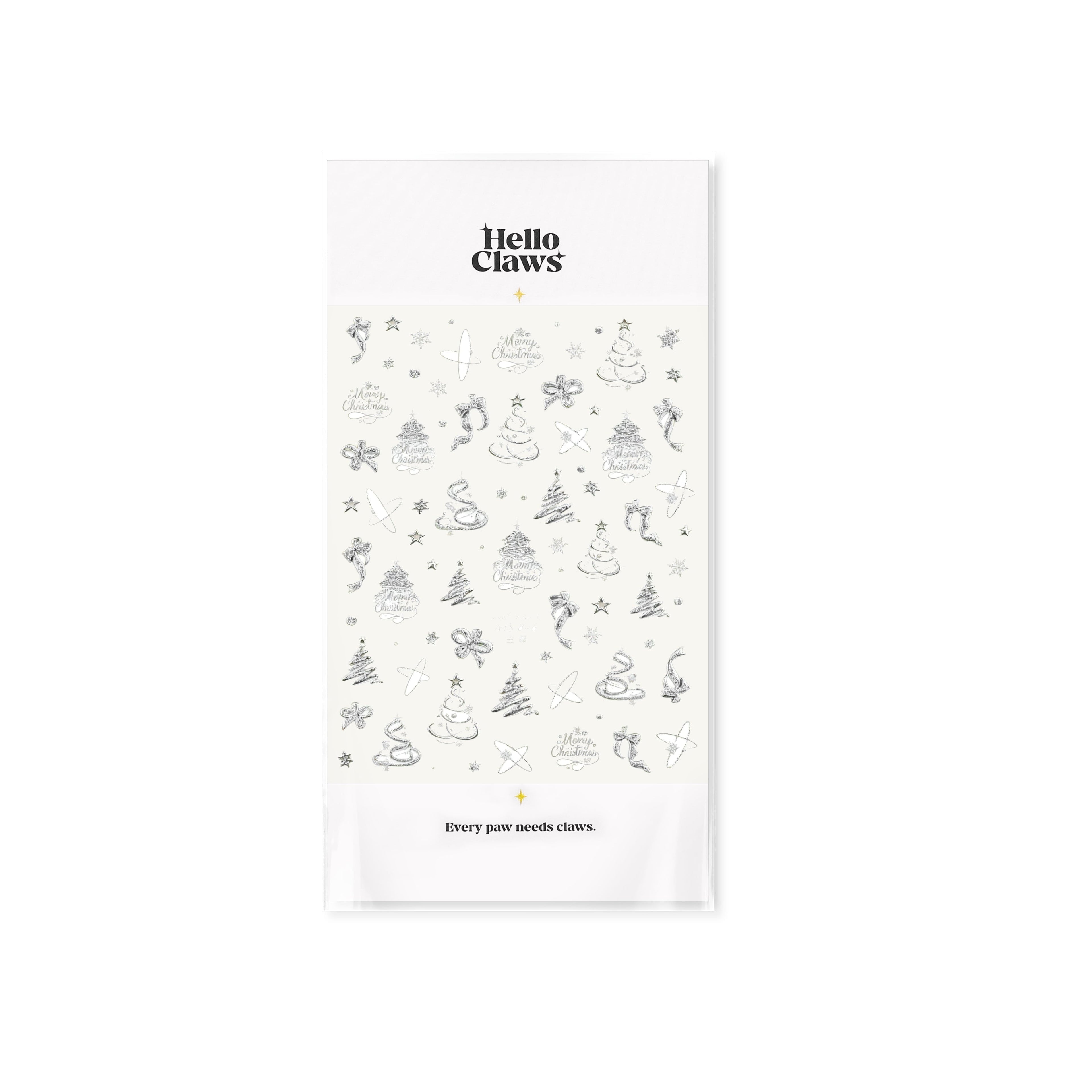 Hello Claws | Silver Christmas Tree Nail Deco Sticker