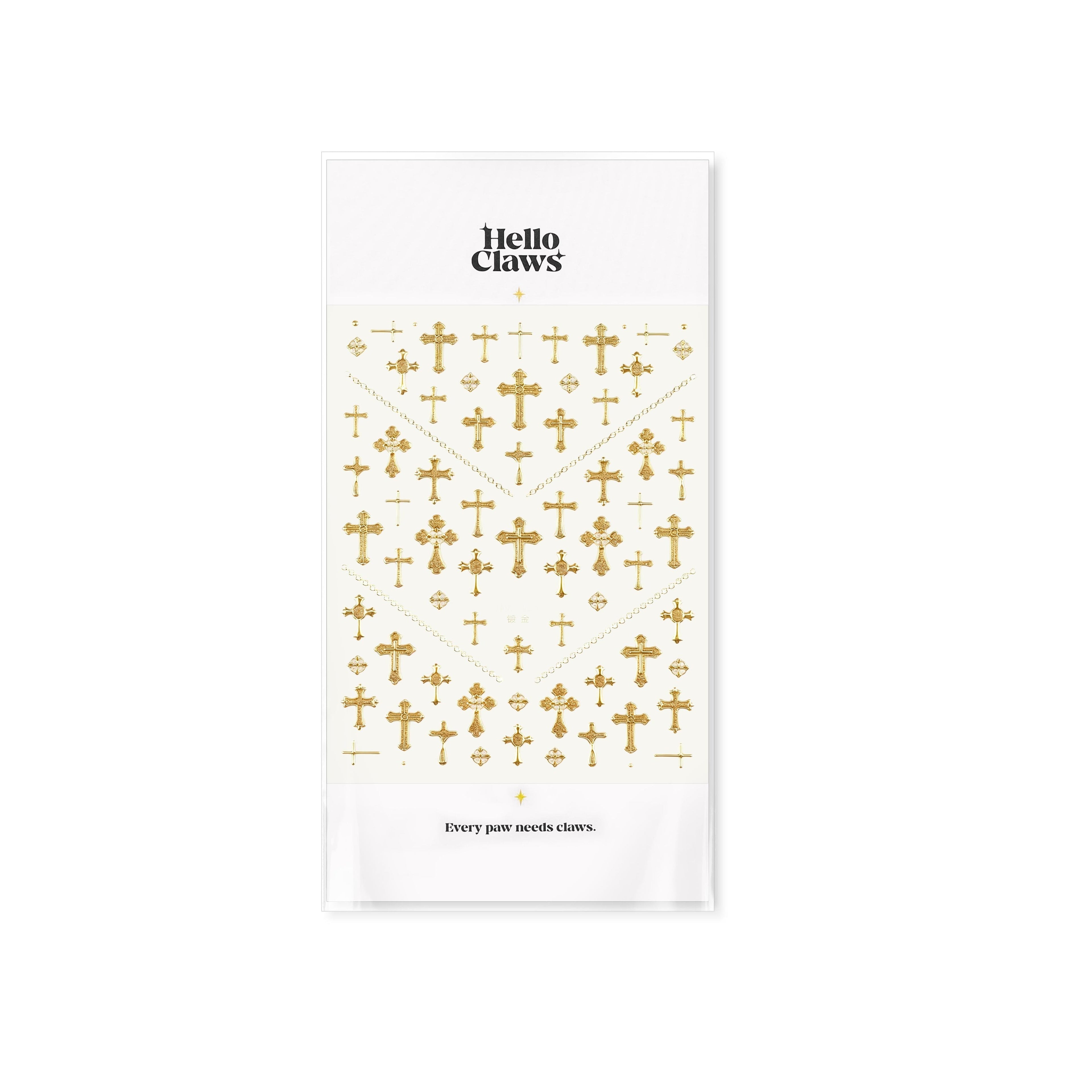 Hello Claws | Gold Cross Nail Deco Sticker