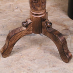 Manka Round Wooden Pedestal Side Table