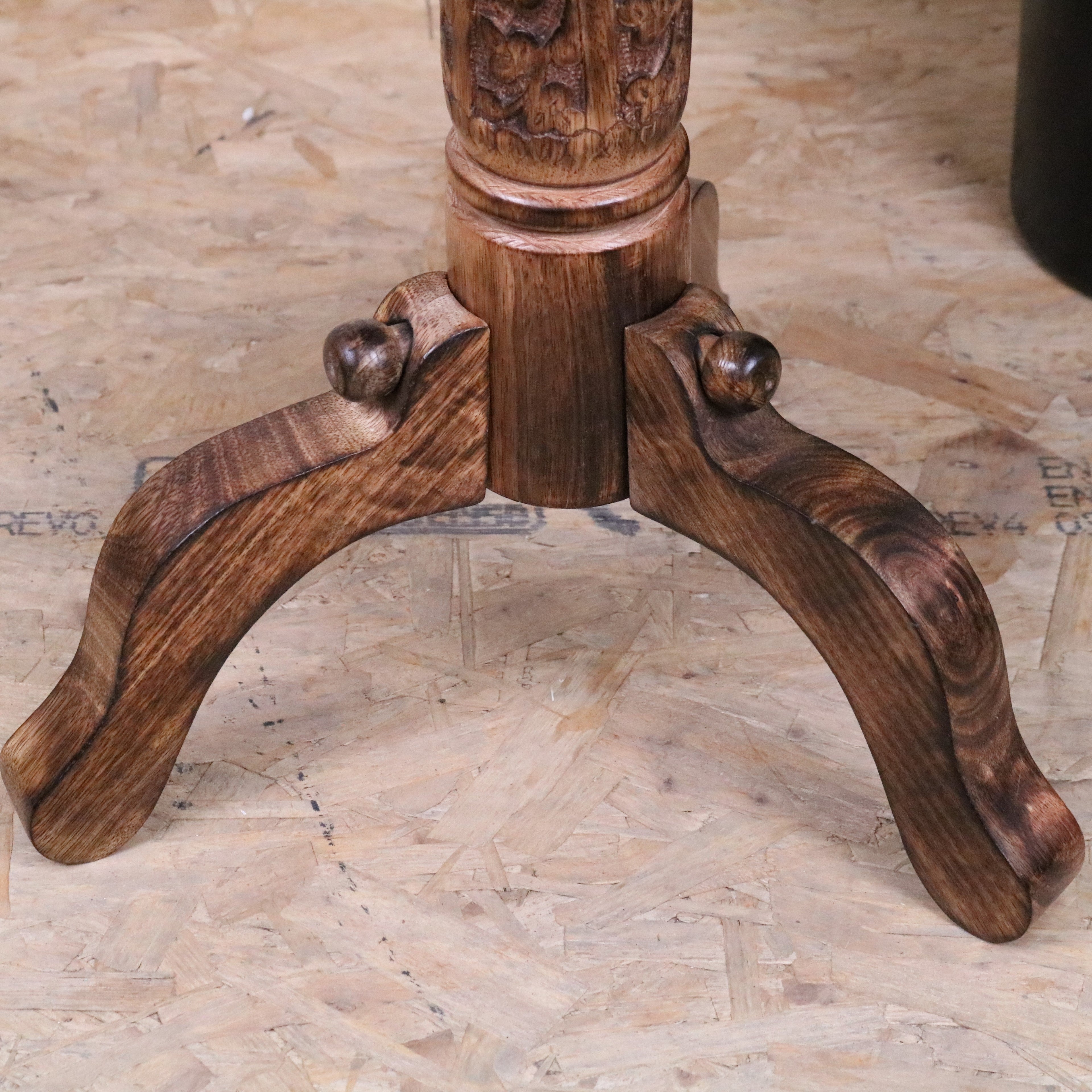 Manka Round Wooden Pedestal Side Table
