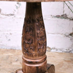Manka Round Wooden Pedestal Side Table