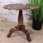 Manka Round Wooden Pedestal Side Table