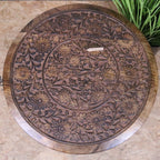 Manka Round Wooden Pedestal Side Table