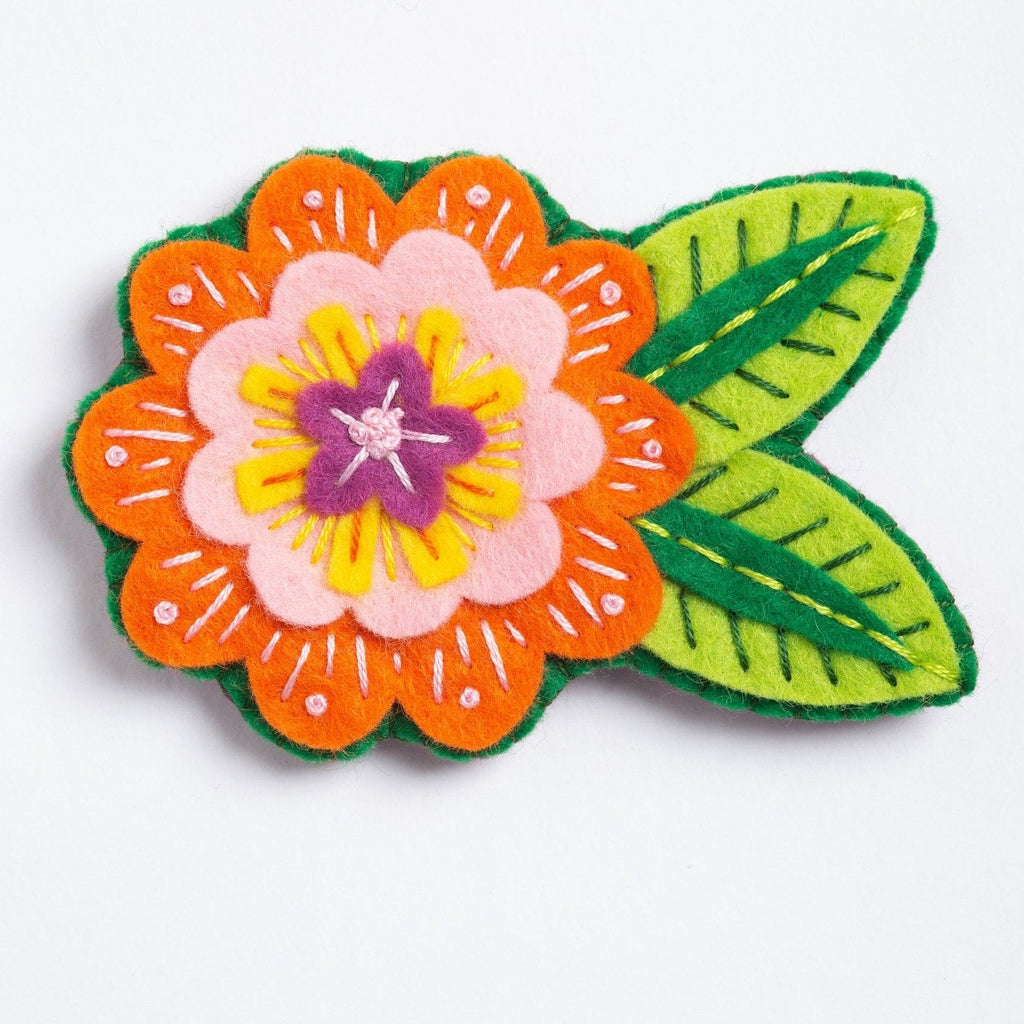 Margery Flower Felt Craft Brooch Kit for Beginners