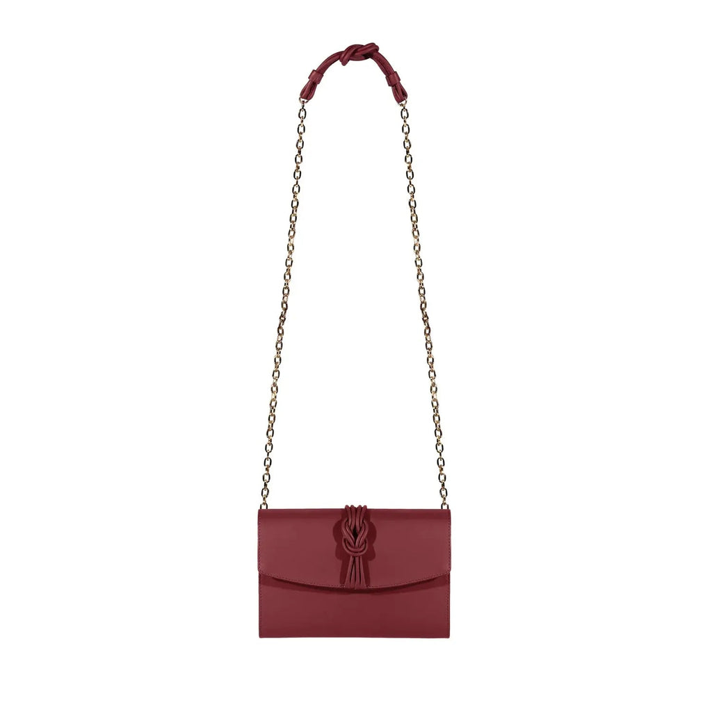 Midi Marylebone, Burgundy Clutch Bag