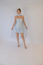 Monaco Dress and Scarf in Baby Blue