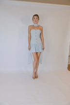 Monaco Dress and Scarf in Baby Blue