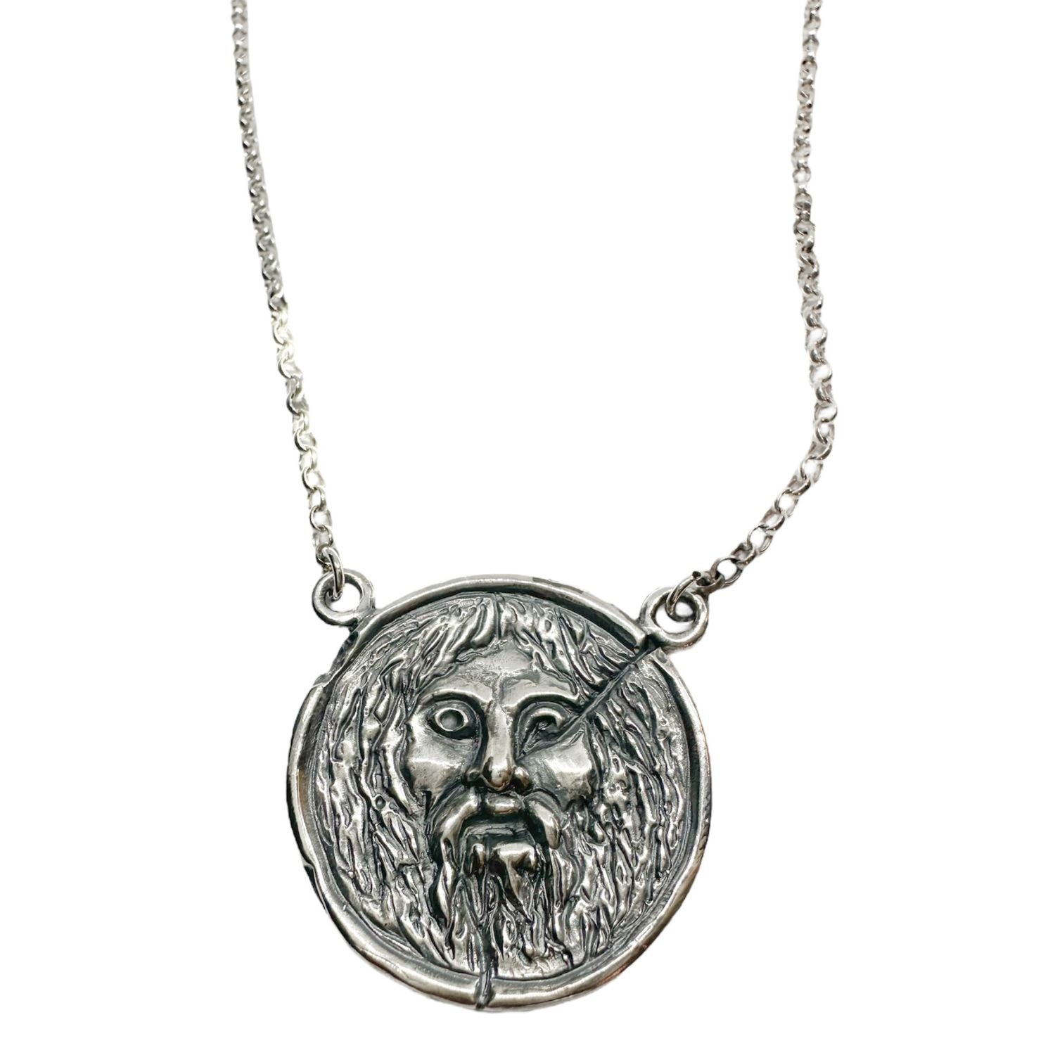 La Bocca della Verità Pendant Necklace – Handmade Sterling Silver 925 – Mouth of Truth