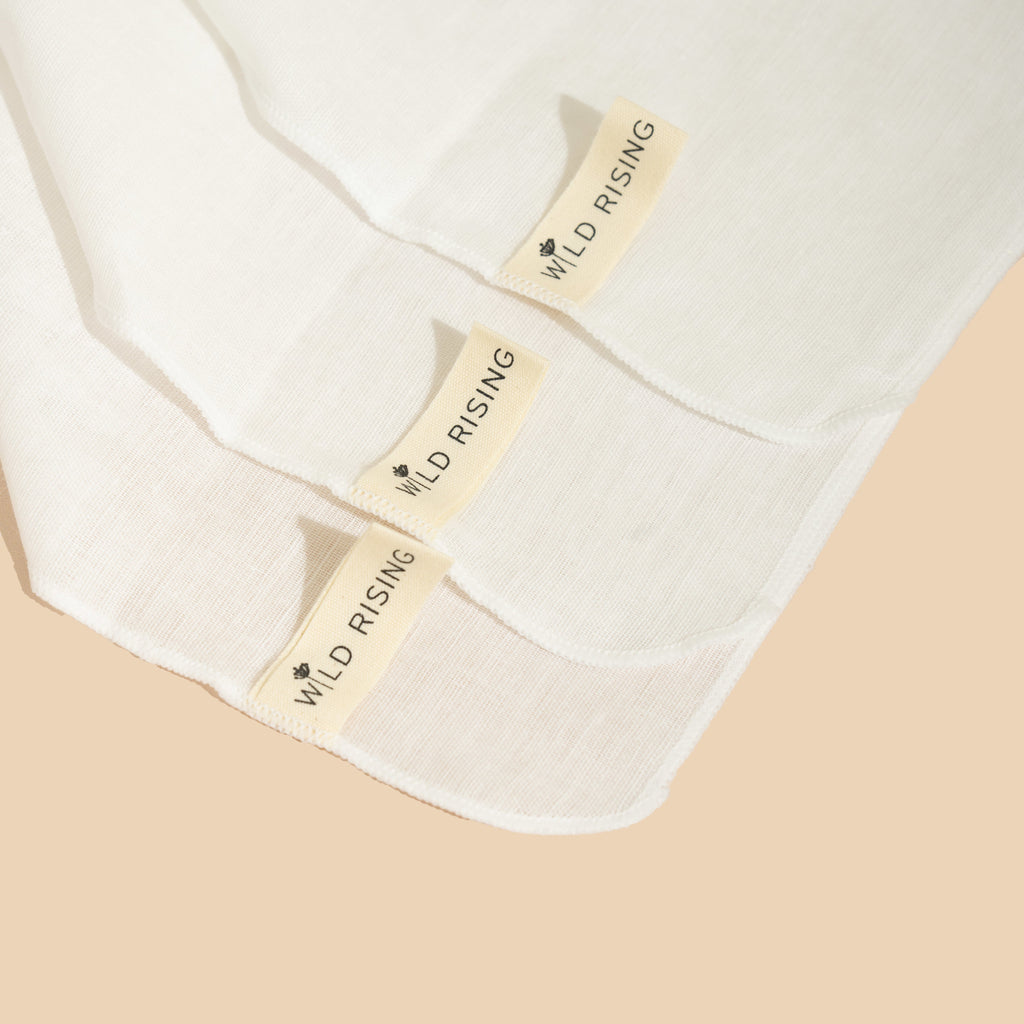 3 Organic Cotton Muslin Cleansing Cloths