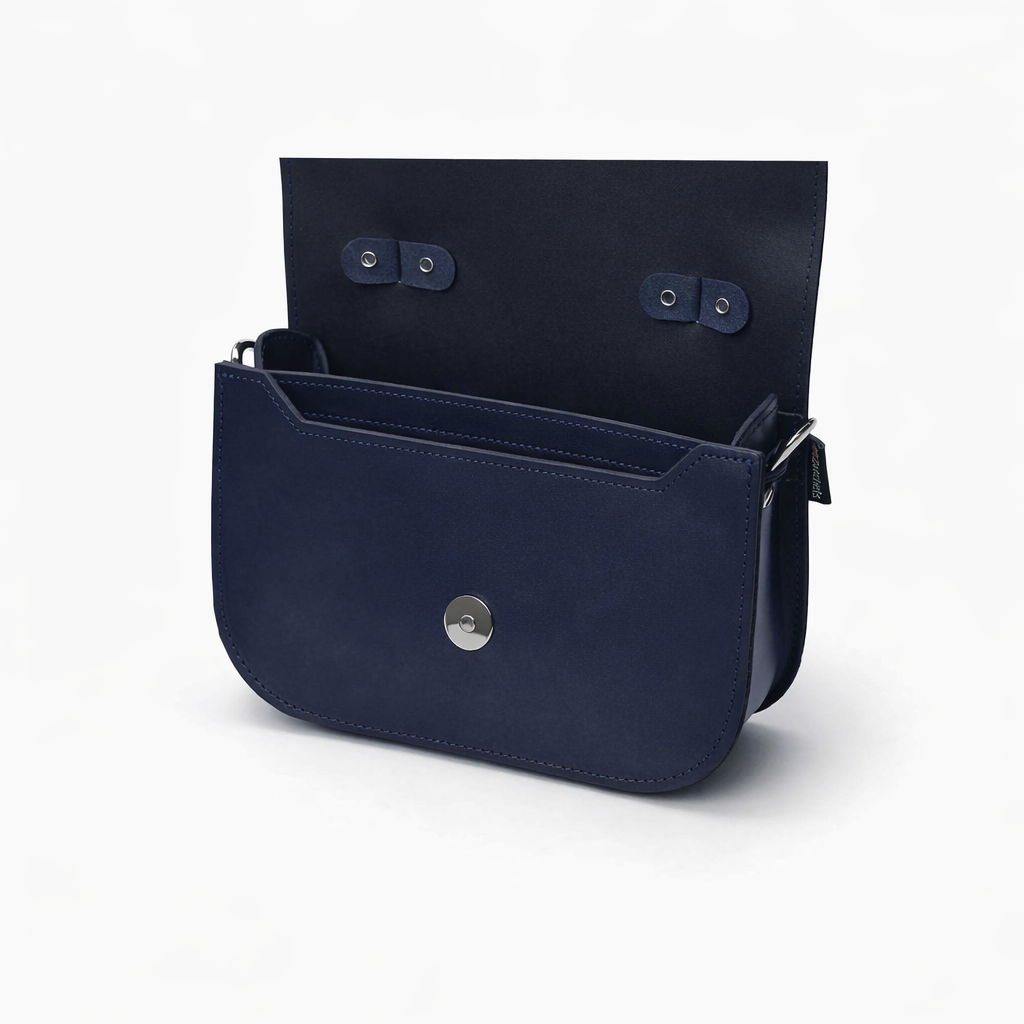 Aura Handmade Leather Bag - Navy Blue