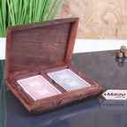 Nadu Double Wooden Playing Card Box With Playing Cards