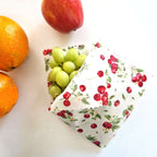 *Set of 3 Handmade Beeswax Wraps | Bees & Cherries
