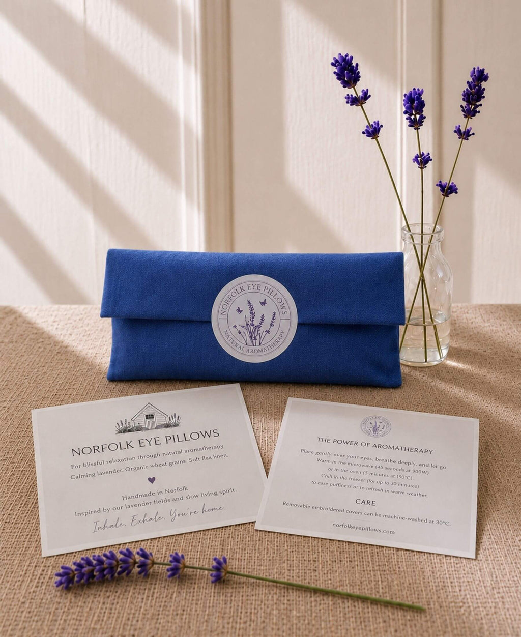 Plain Linen and Norfolk Lavender Eye Pillow