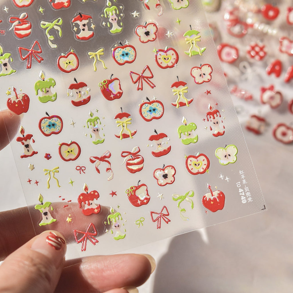 Hello Claws | Red Apple 3D Nail Deco Sticker