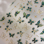 Hello Claws | Vintage Green Butterfly Nail Deco Sticker