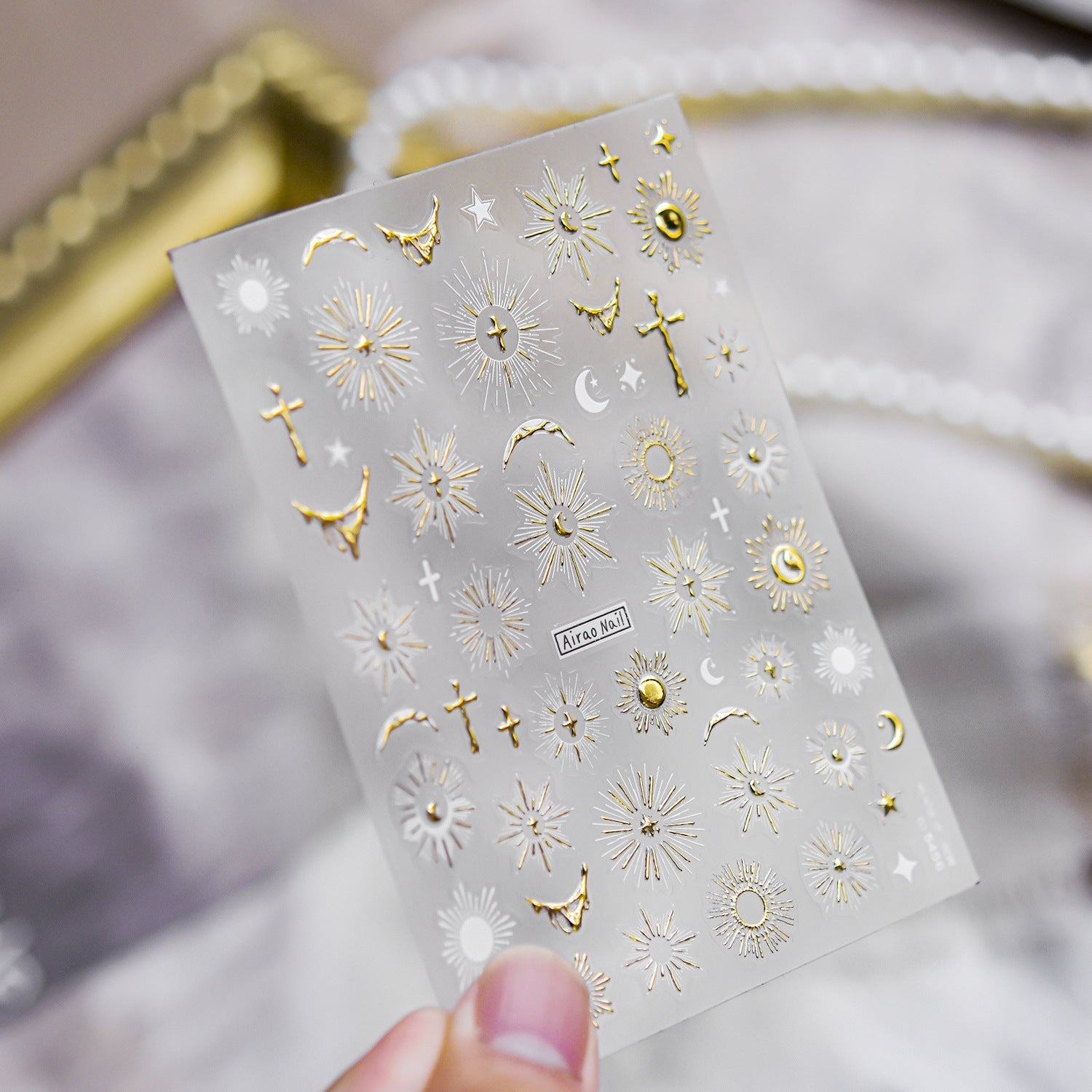 Hello Claws | Holy Light Gold Nail Deco Sticker