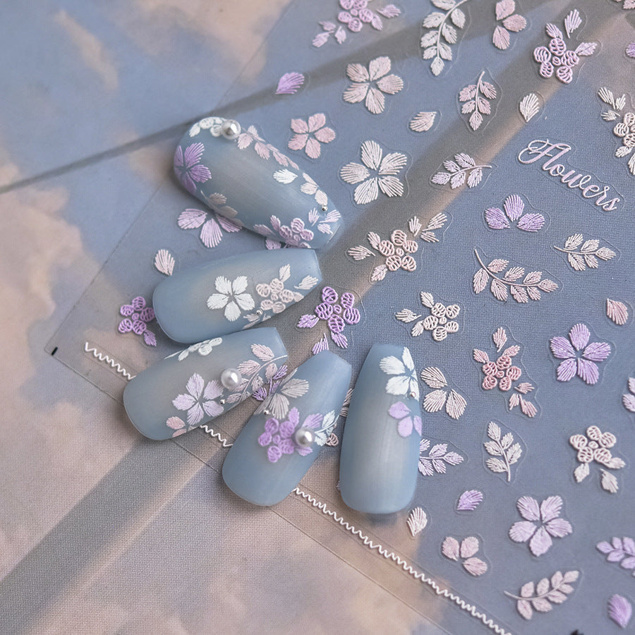 Hello Claws | Embroidery Plant Nail Deco Sticker