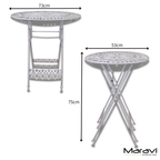 Odal 3 Piece Oval Garden Table and Chairs