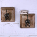Odhari Dog Tail Hooks Set of 2 Antique Silver or Gold