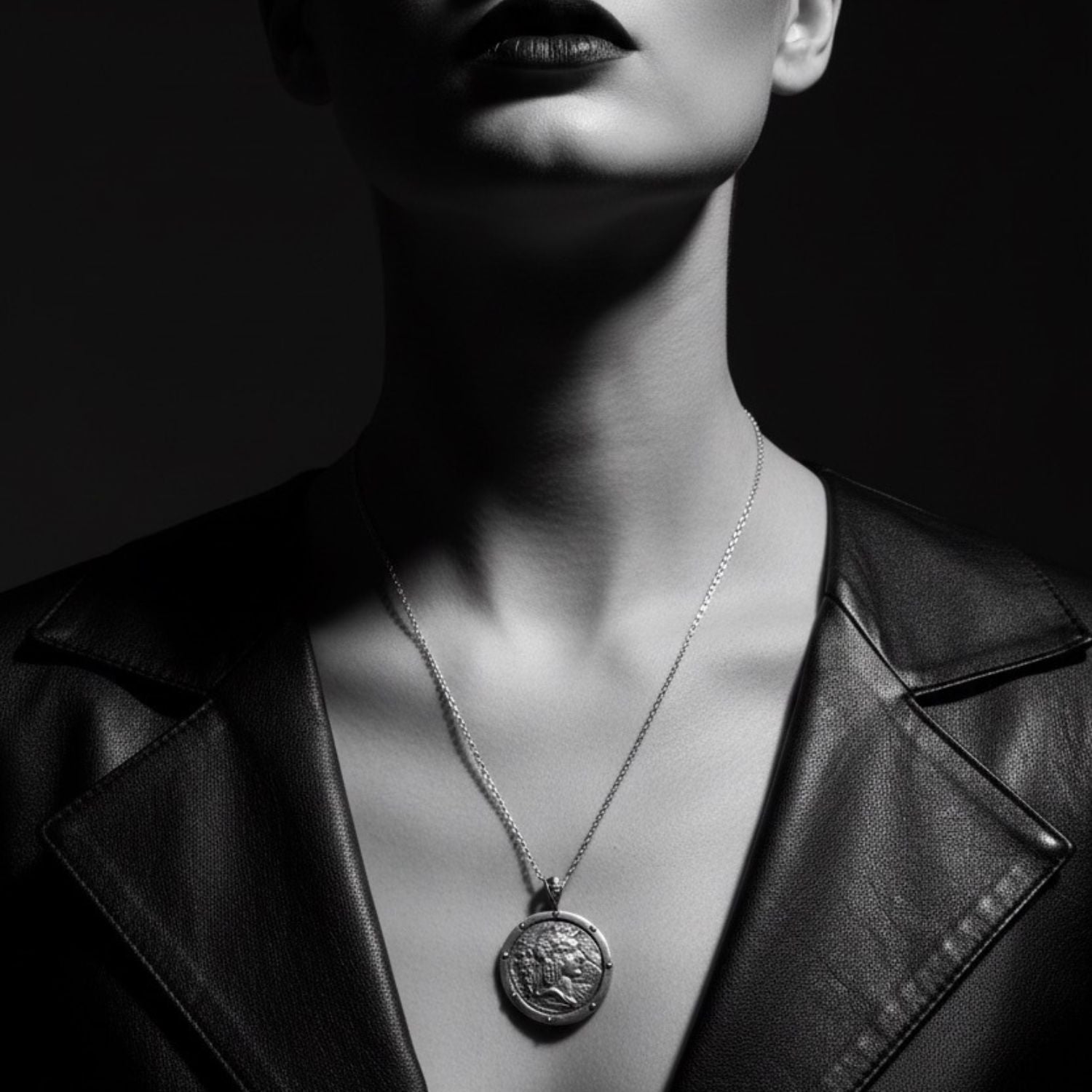 Ancient Coin Pendant Necklace – One of a Kind – Handmade Sterling Silver 925 – Hand-Carved Coin Replica