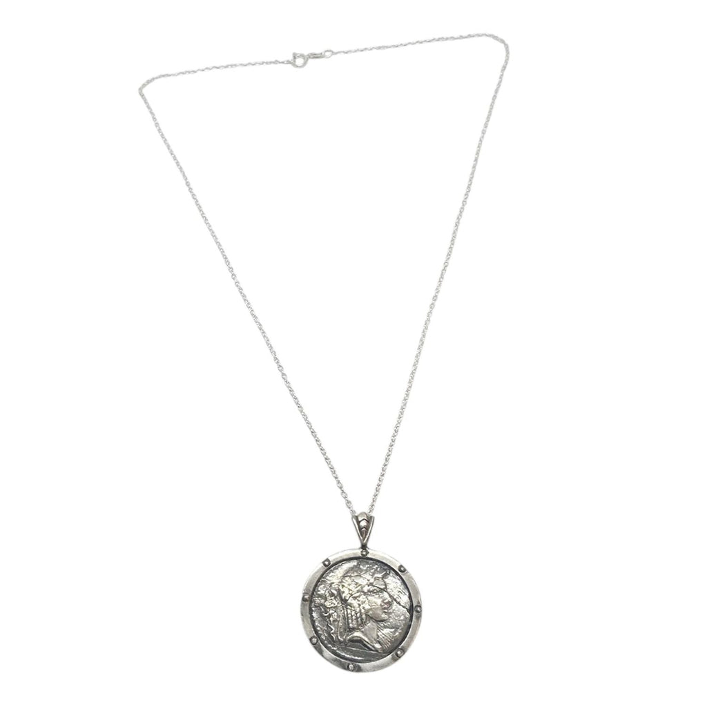 Ancient Coin Pendant Necklace – One of a Kind – Handmade Sterling Silver 925 – Hand-Carved Coin Replica