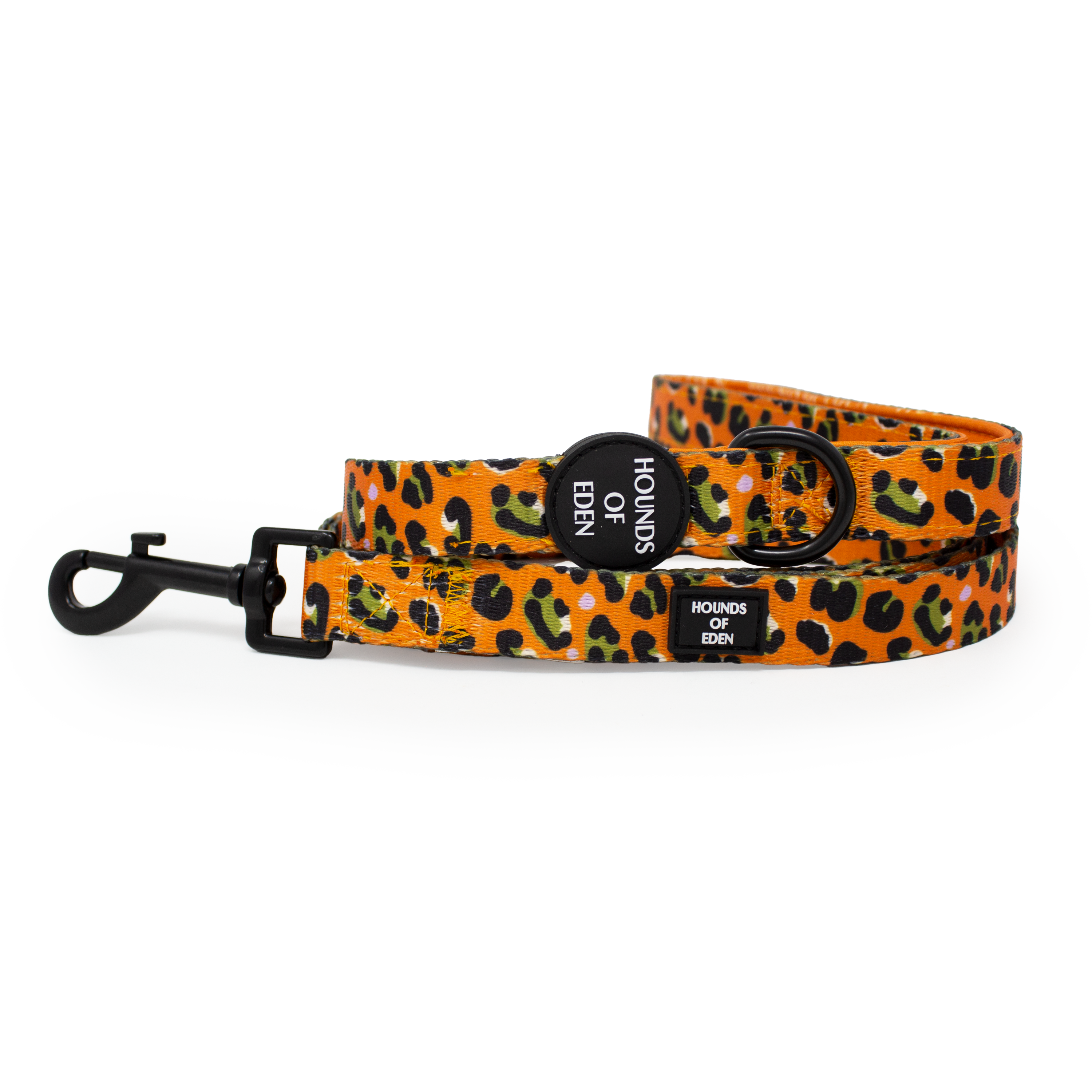Burnt Orange Leopard Design Dog Collar
