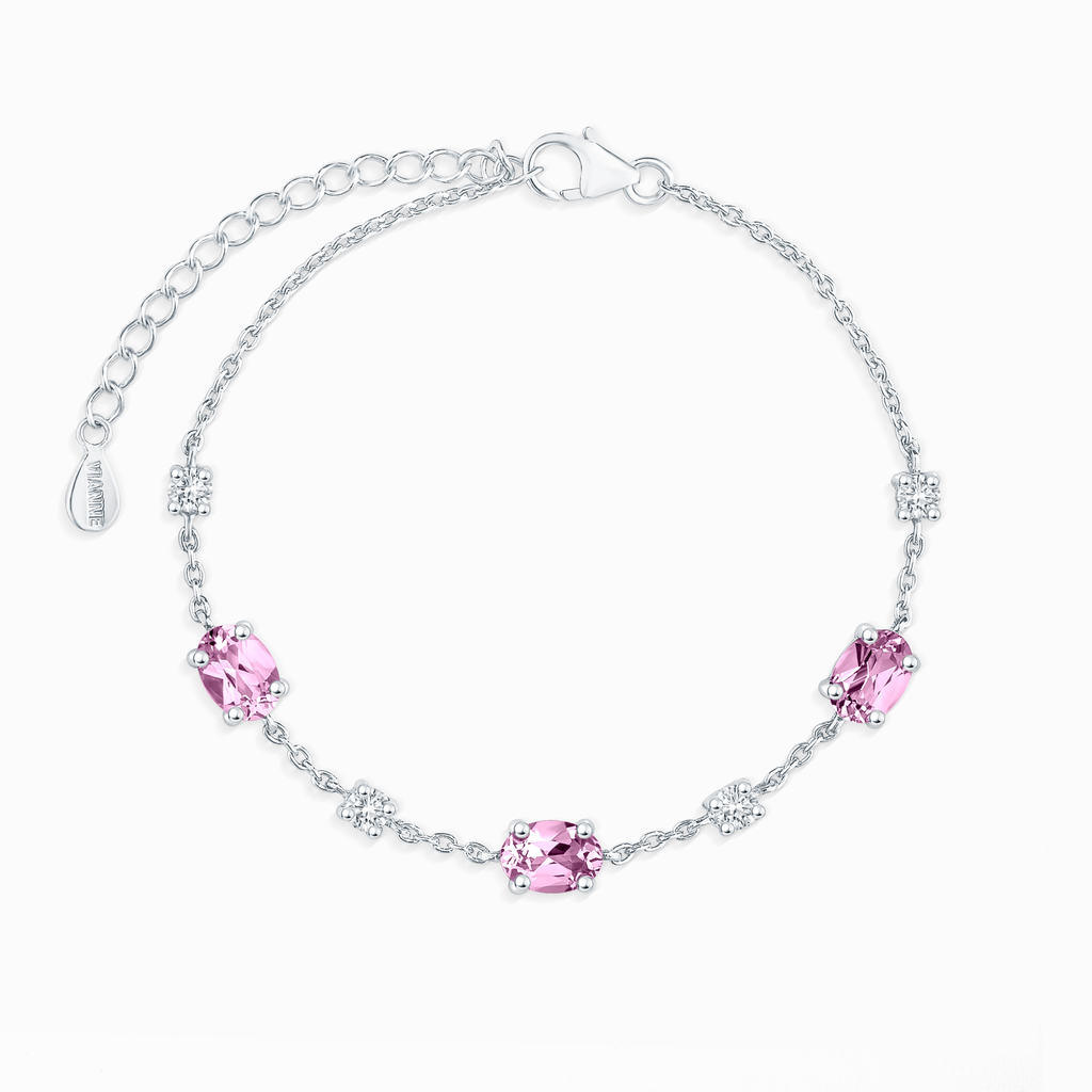 Pink Sapphire Bracelet in Sterling Silver