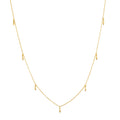 Rice Grain Chain Yellow Gold Charm Necklace
