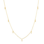 Rice Grain Chain Yellow Gold Charm Necklace