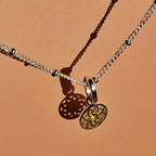 Floral Mandala Two-Tone Silver Gold Necklace
