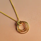 Hoop Cluster Rings Gold Chain Necklace