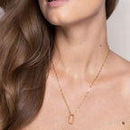 Contemporary Arch Enamel Gold Chain Necklace