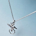 Humming Bird Sterling Silver Chain Necklace