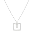 Moonstone Square Sterling Silver Satellite Chain Necklace