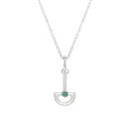 Blue Chalcedony Boat Sterling Silver Necklace