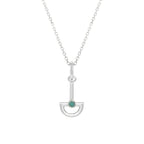 Blue Chalcedony Boat Sterling Silver Necklace