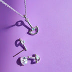 Blue Chalcedony Boat Sterling Silver Necklace