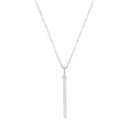 Minimalist Silver Bar Pendant Necklace